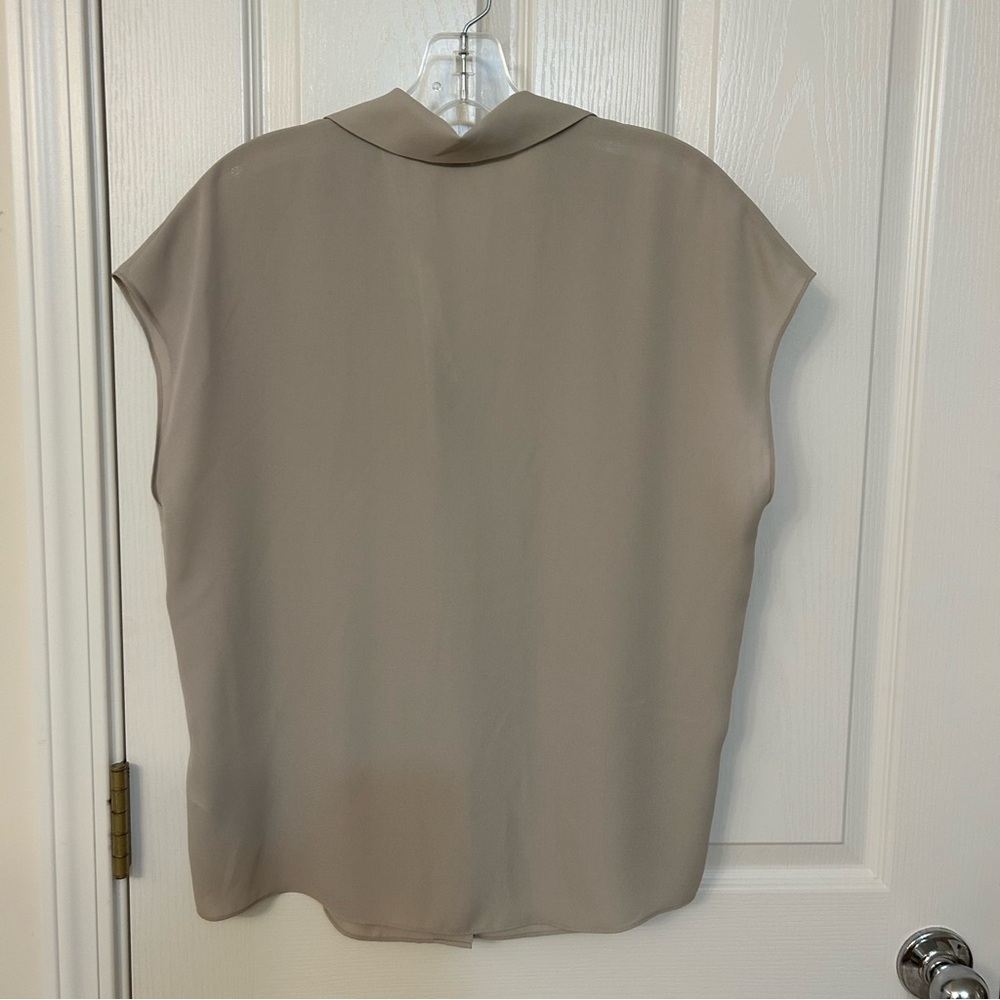 Vince Cream Short-Sleeve Button Front Blouse - Picture 5 of 7